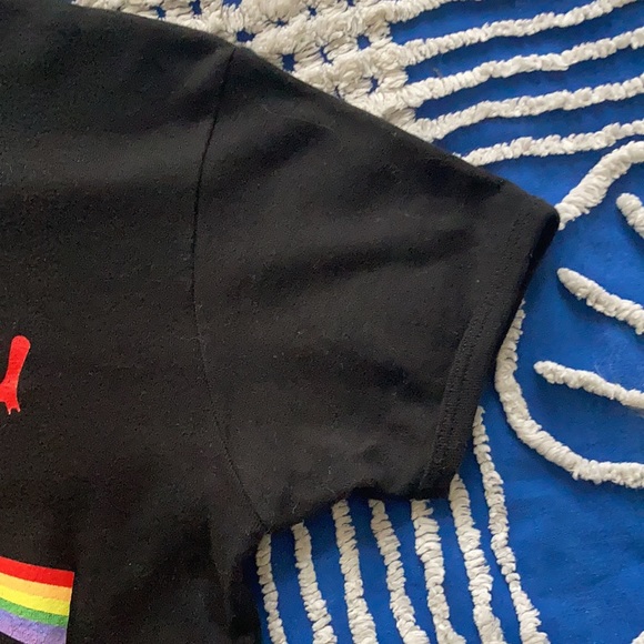 American Apparel Wish you Were Queer Pink Floyd Retro Graphic Tee Black Large - Picture 5 of 8